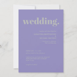 Invitación Lavender Silver Minimal Earth Tone Wedding