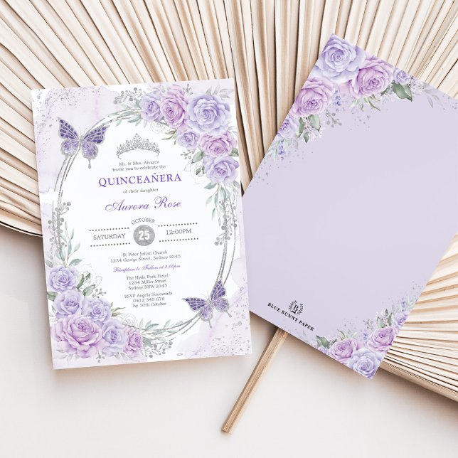 Invitación Lavender Silver Quinceanera Mis Quince 15 Anos (Subido por el creador)