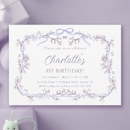 Invitación Lavender Spring Garden Fiesta de cumpleaños 1