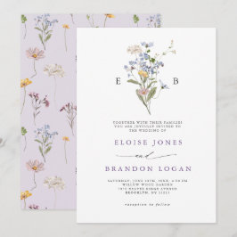 Invitación Lavender Spring Wildflower Meadow Garden Wedding  