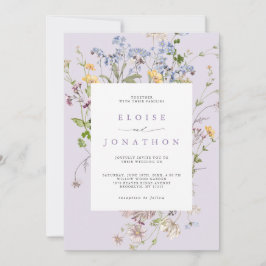 Invitación Lavender Spring Wildflower Meadow Garden Wedding  