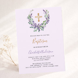 Invitación Lavender violeta de vegetación floral chica cruza 
