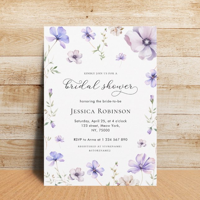 Invitación Lavender Violeta Morada Floral Primavera Brillante (Subido por el creador)