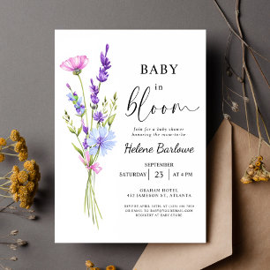 Invitación Lavender Watercolor Boho Wildflower Baby Shower
