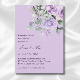Invitación Lavender Watercolor Floral Baby Shower