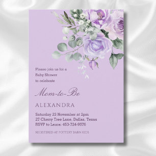 Invitación Lavender Watercolor Floral Baby Shower