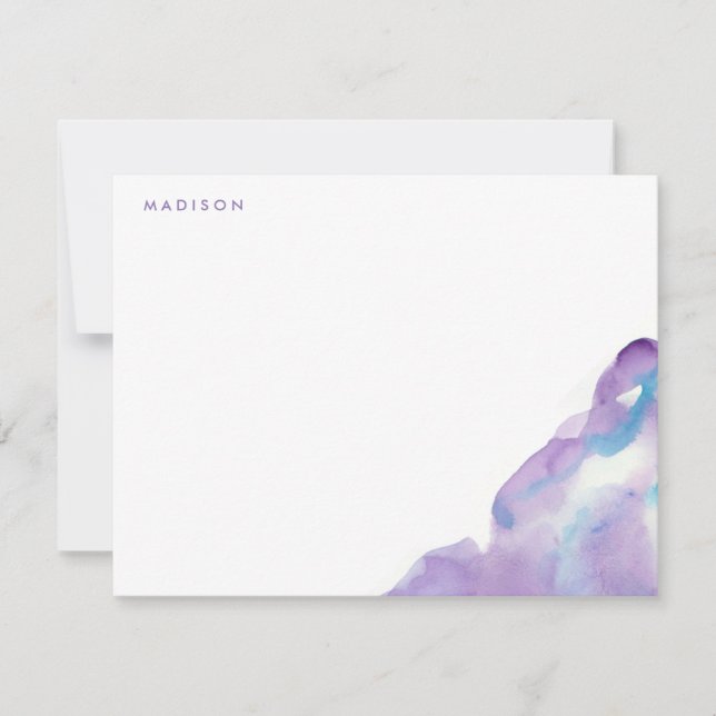 Invitación Lavender Watercolor Gracias Notas (Anverso)