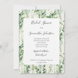 Invitación Lavender White Delphinium Flowers Bridal Shower
