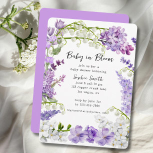 Invitación Lavender Wildflower Baby In Bloom Baby Shower