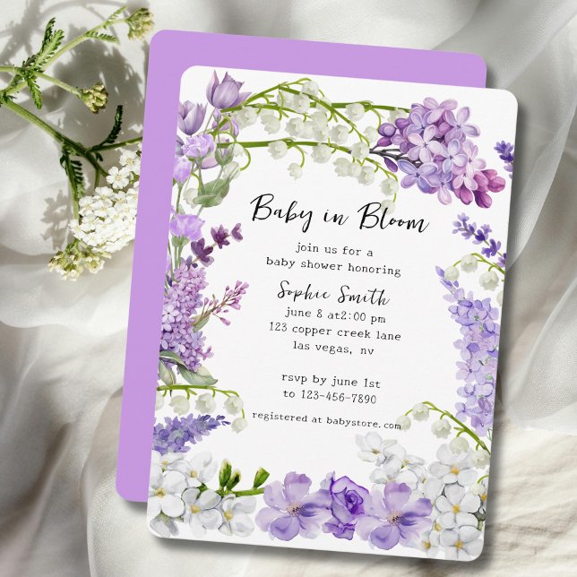 Invitación Lavender Wildflower Baby In Bloom Baby Shower (Subido por el creador)