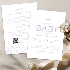 Invitación Lavender Wildflower Baby Shower All-in-One 