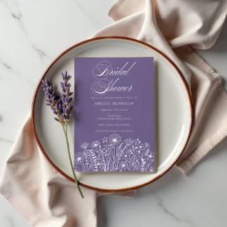 Invitación Lavender Wildflower Bridal Shower
