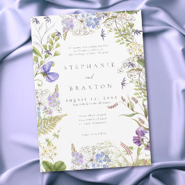 Invitación Lavender Wildflower Garden White Romantic Wedding