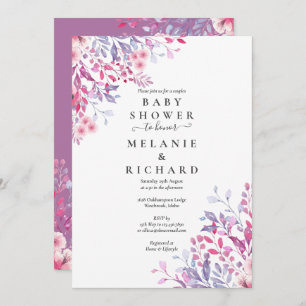 Invitación Lavender Wildflowers Parejas Florales Baby Shower