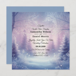 Invitación Lavender Winter Snowfall Serenade Boda