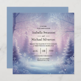 Invitación Lavender Winter Snowfall Serenade Boda