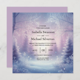 Invitación Lavender Winter Snowfall Serenade Boda