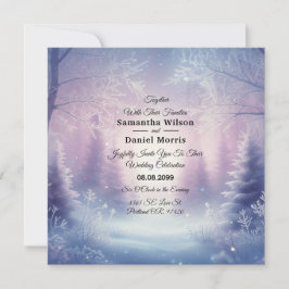 Invitación Lavender Winter Snowfall Serenade Boda