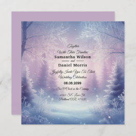 Invitación Lavender Winter Snowfall Serenade Boda