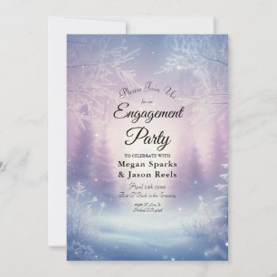 Invitación Lavender Winter Snowfall Serenade Engagement Party
