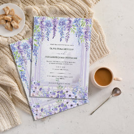 Invitación Lavender Wisteria Floral Arch Wedding Invitation