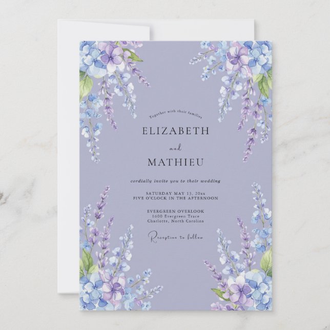 Invitación Lavender Wisteria Romantic Wedding (Anverso)