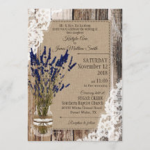 Lavender Wood Lace Rustic Boda