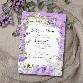 Invitación Lavender y Lilac Boho Baby en Bloom Baby Shower