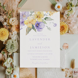 Invitación Lavender y Sunshine Boda de verano floral