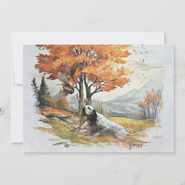 Invitación "Laverack" La caza de los colonos ingleses (Anverso)