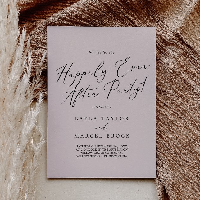 Invitación Lávese La Coordenada Rubor Con Agrado Siempre Desp (Wash Coordinate Blush Happily Ever After Party Invitation)