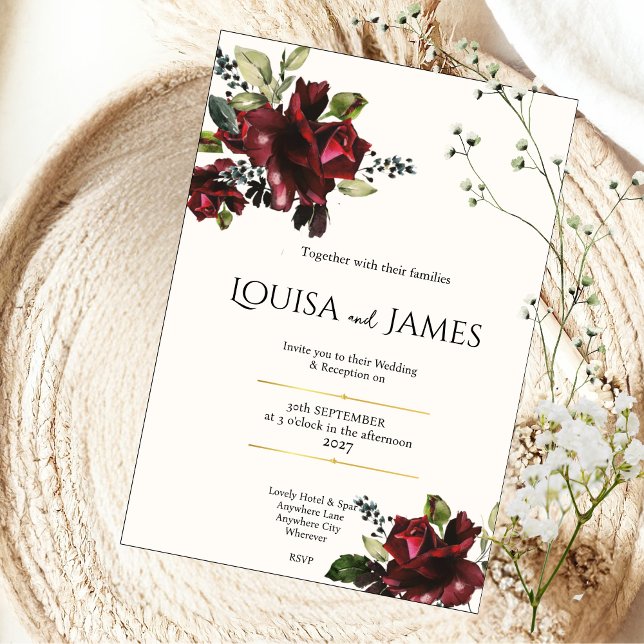 Invitación Lavish Florals Wedding Invitation (Subido por el creador)