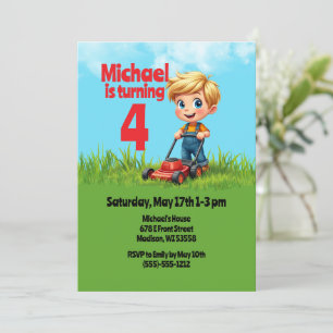 Invitación Lawn Mower Birthday Party