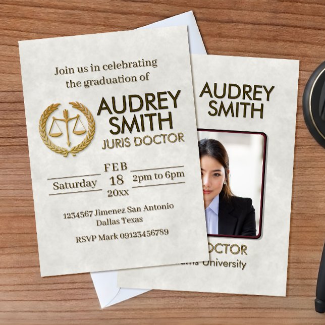 Invitación Lawyer Graduation with Photo (Subido por el creador)