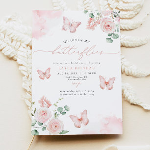 Invitación LAYLA Rubor Me Da Butterflies Bridal Shower