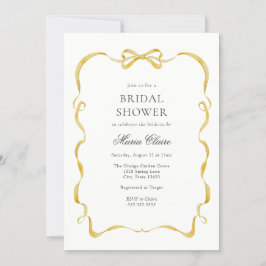 Invitación Lazo amarillo y ducha de novias con arcos