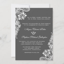 Invitación Lazo blanco en cualquier color de fondo