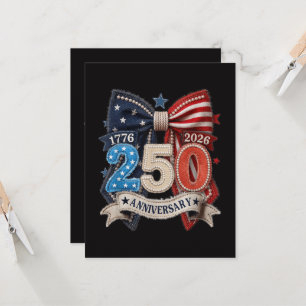 Invitación Lazo de bandera americana 250 aniversario Patrióti