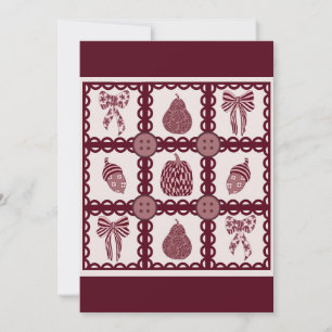 Invitación Lazo de calabaza rosa Maroon Burgundy