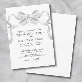 Invitación Lazo de Cinta Caprichoso Moderno Elegante Boda