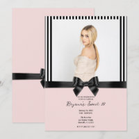 Lazo de cinta negro rayas rubor rosa foto dulces 1