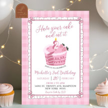Lazo de encaje rosa Come tu pastel y cómetelo Cump