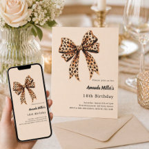 Lazo de estampado de leopardo marrón beige cumplea