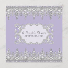 Invitación Lazo de gota, lavanda y gris - Ducha de novia