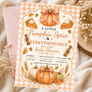 Invitación Lazo de pastel de calabaza de otoño de pequeña cal