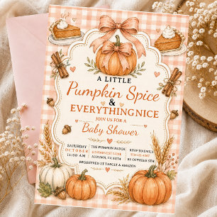 Invitación Lazo de pastel de calabaza pequeña de otoño de can
