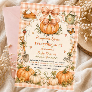 Invitación Lazo de pastel de calabaza pequeña de otoño de can