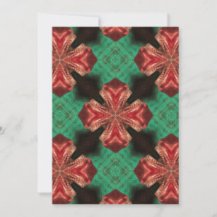 Invitación Lazo de satén rojo con diseño de cinta verde entre