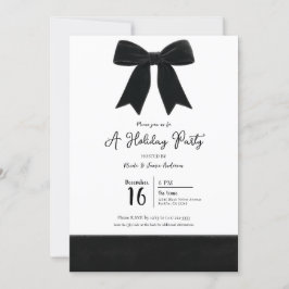 Invitación Lazo de terciopelo negro elegante fiesta de fotos