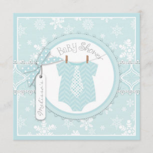 Invitación Lazo del invierno y muchacho Baby Shower de la